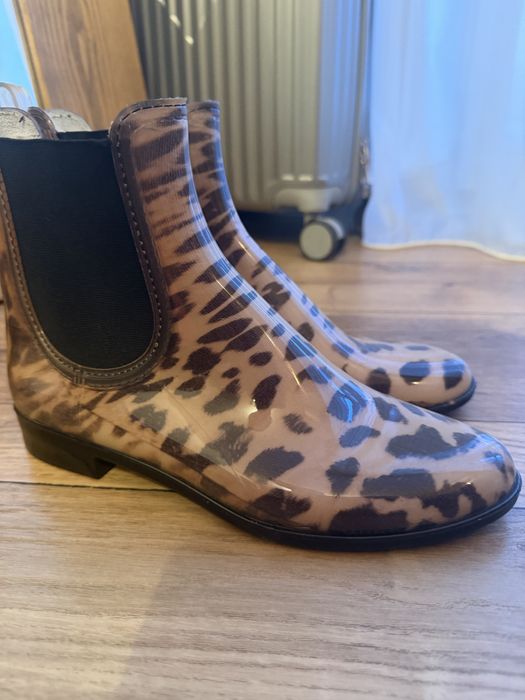 Гумові чоботи 37 розмір з леопардовим принтом