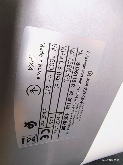 Elektryczny podgrzewacz wody Ariston 45 litrów
