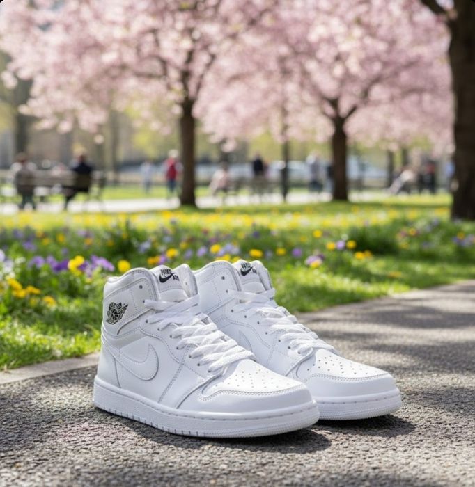 Жіночі осінні  кросівки Nike air Jordan/натуральна шкіра/хайтопи найк