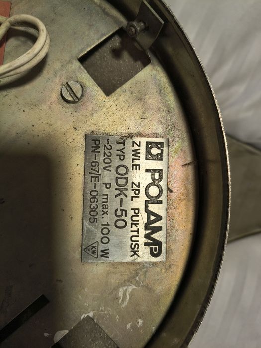 Lampa plafon vintage polam Pułtusk lata 60