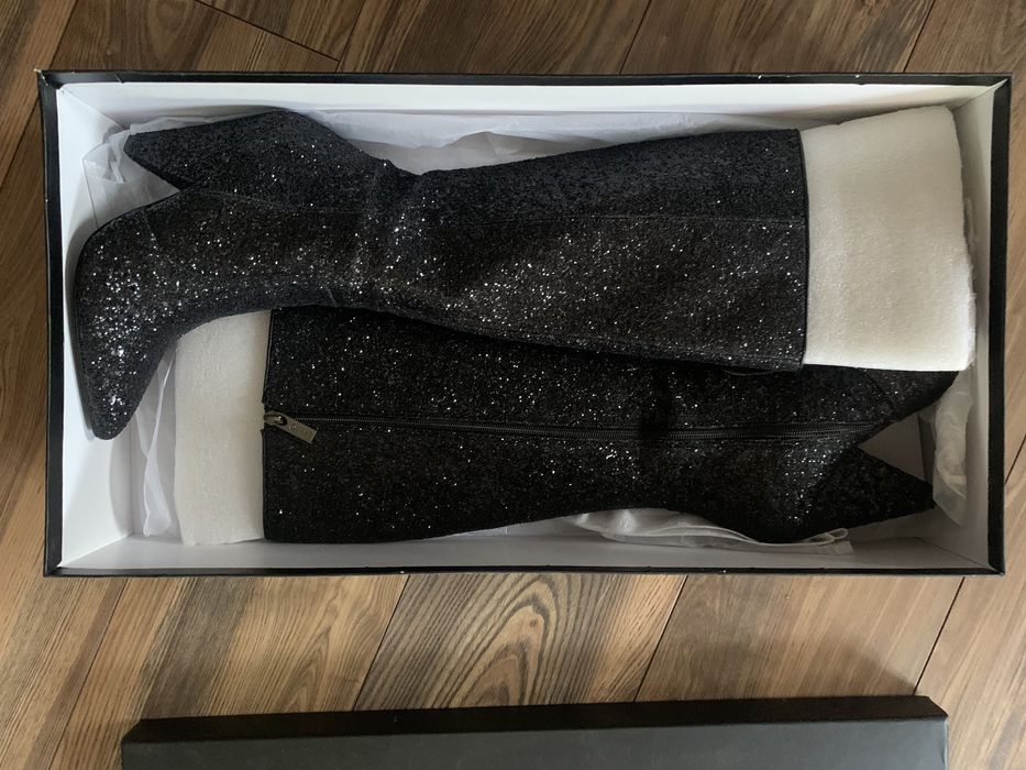 Kozaki brokatowe lju jo brokat botki