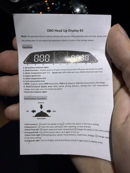 Новий HUD дісплей для авто OBD (проекція)- B3= JX-20-03