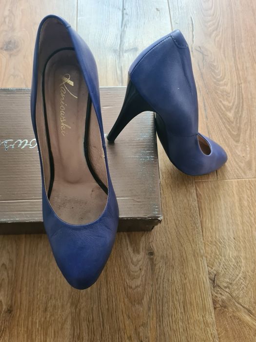 Niebieskie czółenka - szpilki r.37,5
