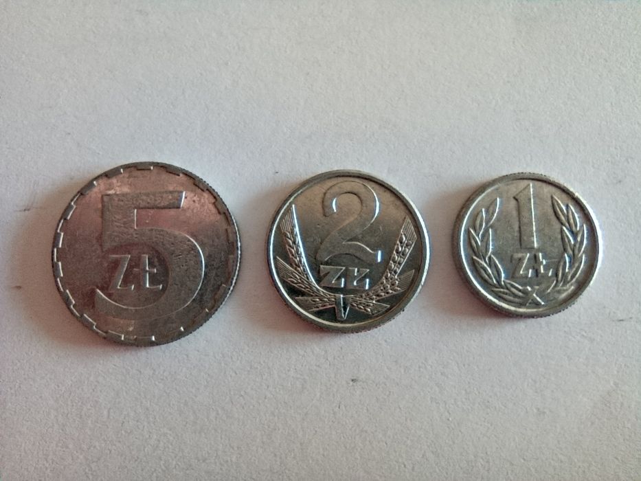 Monety 1990 1zł,2zł,5zł