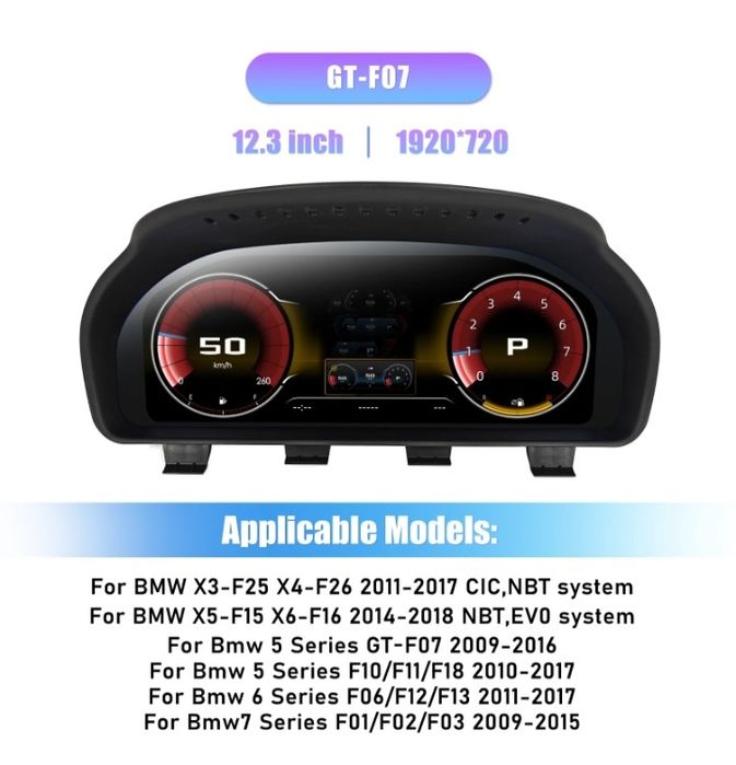 Zegary cyfrowe Digital Cluster BMW F10/F11/F01/F07/F06
F18 F06/F12/F