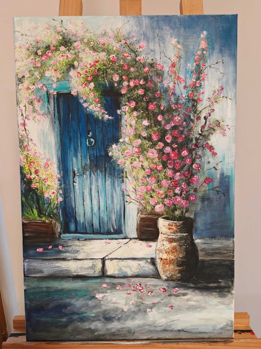 Obraz akrylowy 40x60cm lato Grecja Włochy klimatyczne drzwi