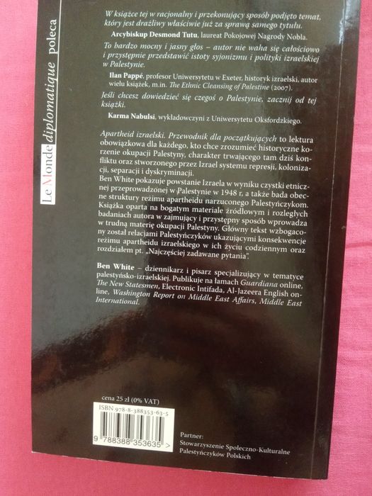Ben White Apartheid izraelski