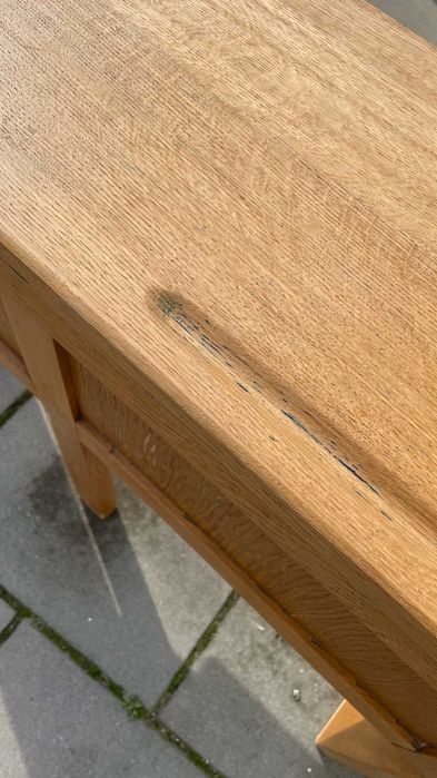 Konsola rustykalna, ławka szkolna drewniana