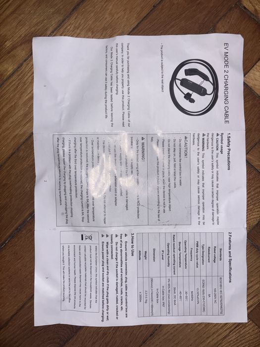 Oryginalna Ładowarka BYD z gniazddka schuko do type 2