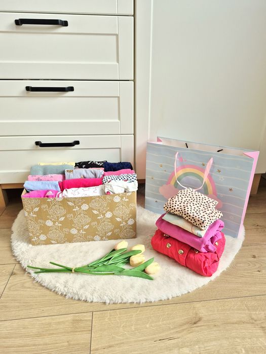 Piękna paka ubranek na dziewczynkę 86 92 ciuszki dziewczynka box