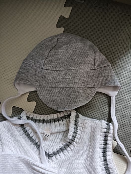 Komplet do chrztu dla chłopca. r.62 elegancki zestaw