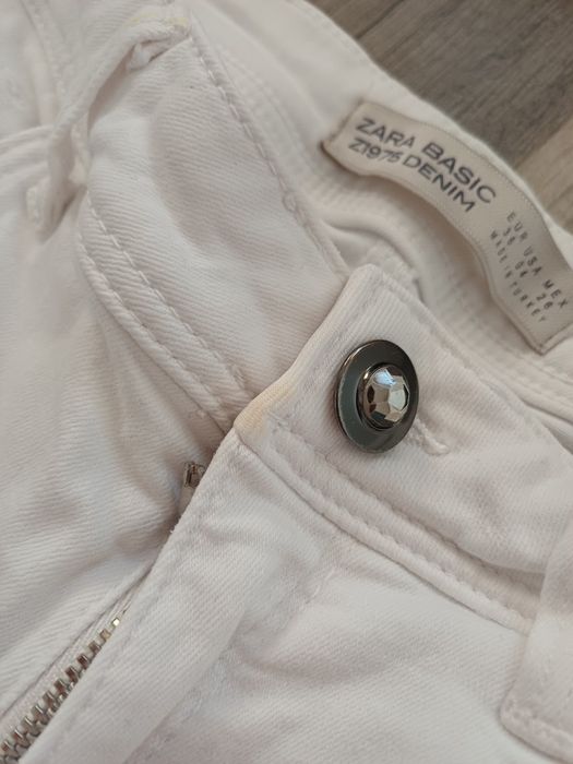 ZARA Białe Dżinsy Skinny Z1975 Denim, Rozmiar EUR 36 (S)