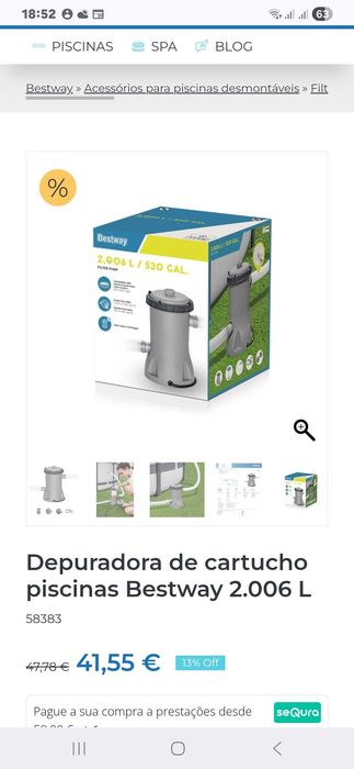 Bomba piscina Bestway nova