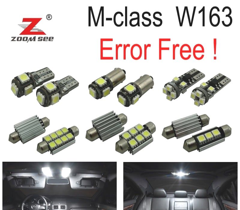 KIT COMPLETO DE 18 LÂMPADAS LED INTERIOR MERCEDES CLASE M W164 ML320 ML350 ML420 ML450 ML63 AMG 06-11