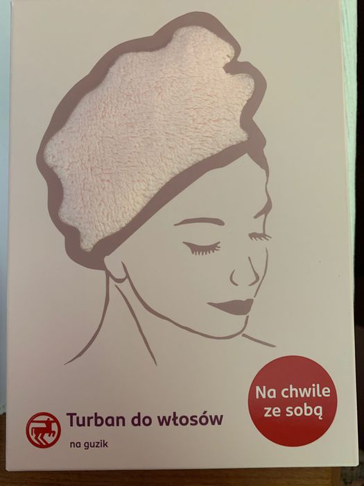 Turban do włosów na guzik