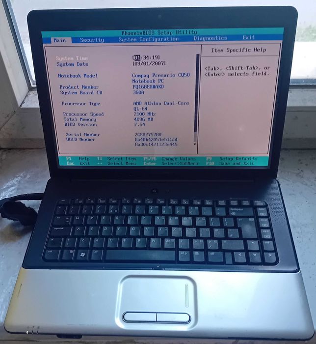 (43) laptop HP/Compaq Presario CQ50
