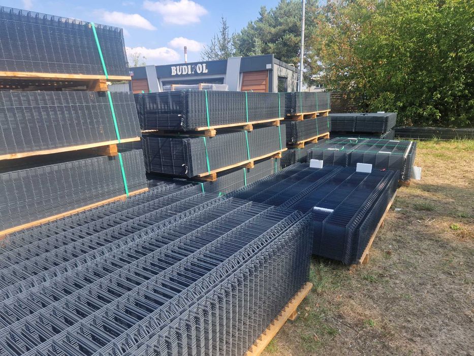 Panele 123cm fi4 ocynk + RAL GRAFIT Ogrodzenia Panelowe