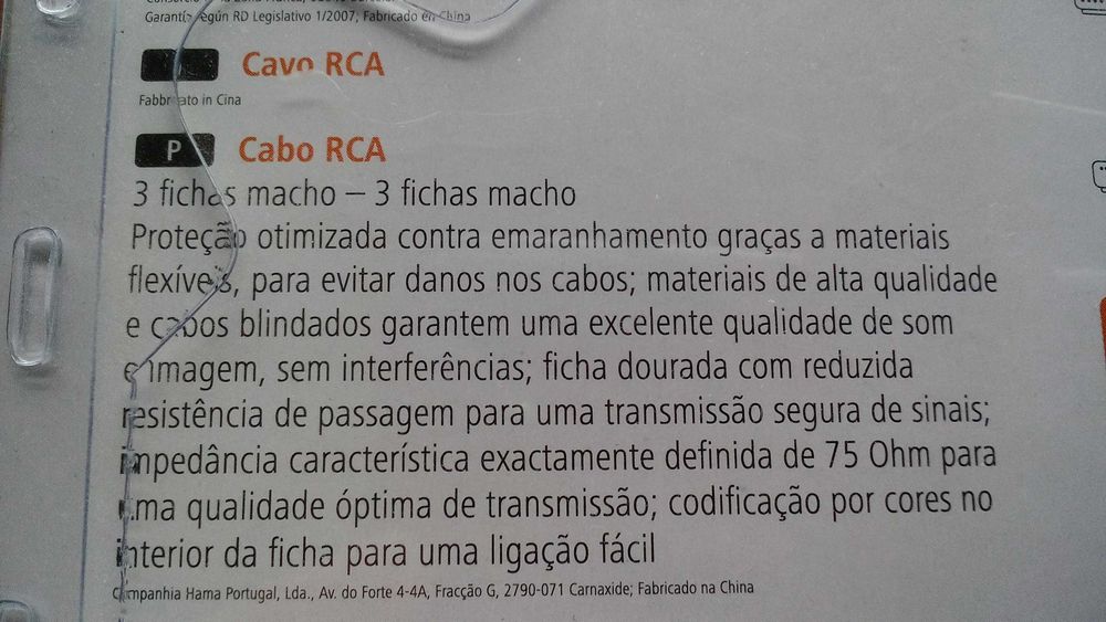 Cabo RCA Hama 3 conetores  com 3m super flexível com boa impedância64170320843011121