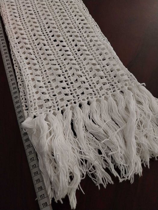 Caminho de mesa de croché, grande, vintage, retangular