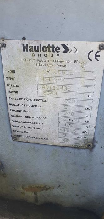 Plataforma Elevatória Haulotte HA12PX