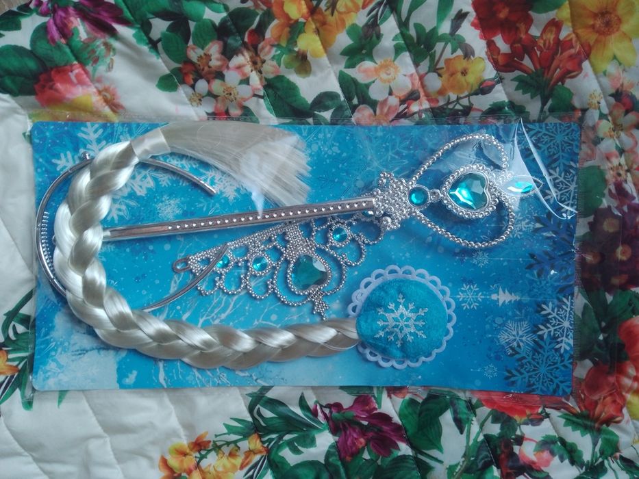 Różdżka korona warkocz zestaw Disney Frozen kraina lodu