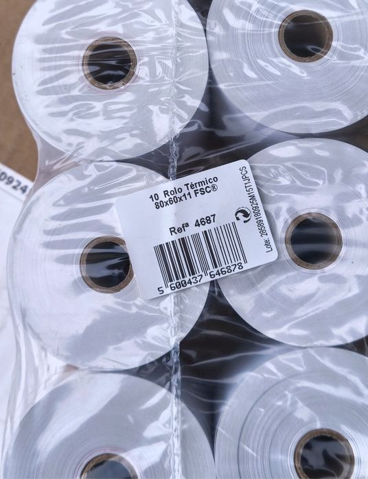 Pacote 50 rolos térmicos de impressora