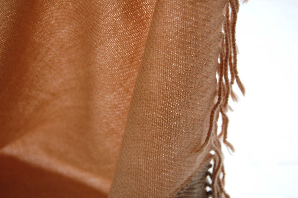 Szal damski, beż, camel, brąz, wiskoza, wełna