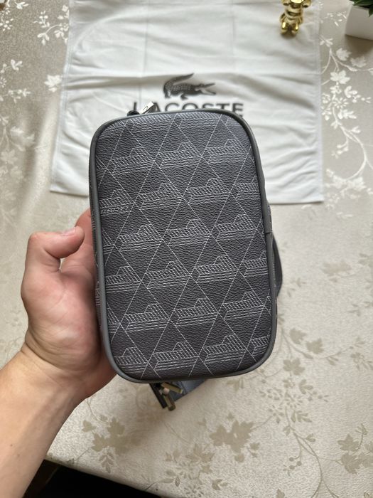 Сумка Lacoste GREY Monogram | Crossbody | мессенджер | лакоста лакосте