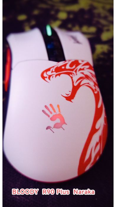 Мышь  A4tech Bloody R90 Plus Безпроводная Naraka(красный дракон)