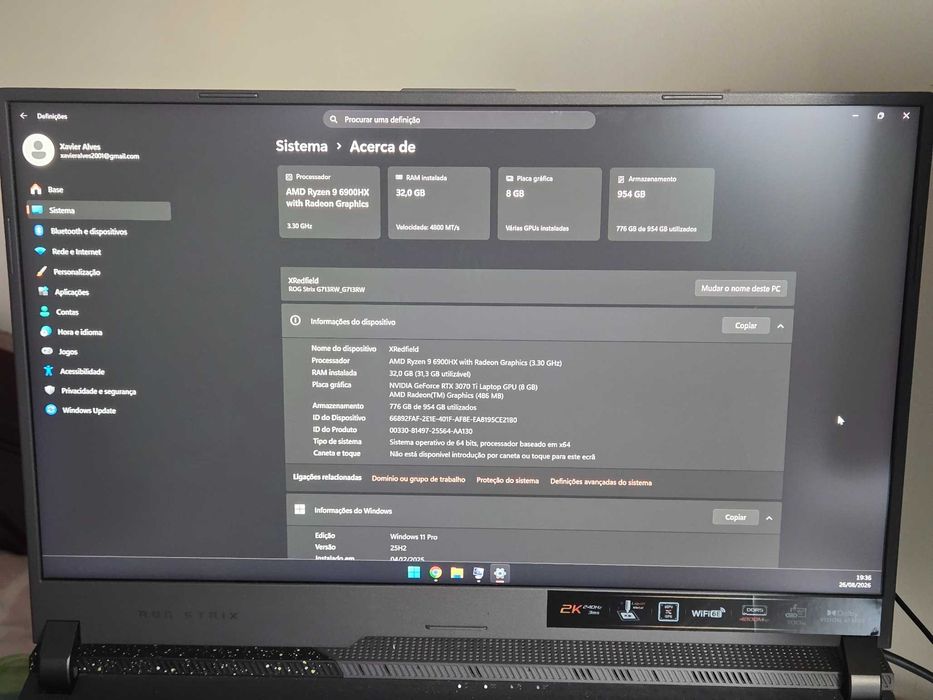 Portátil Gaming ASUS ROG Strix G17 - Ryzen 9 / RTX 3070 Ti / 32GB RAM
