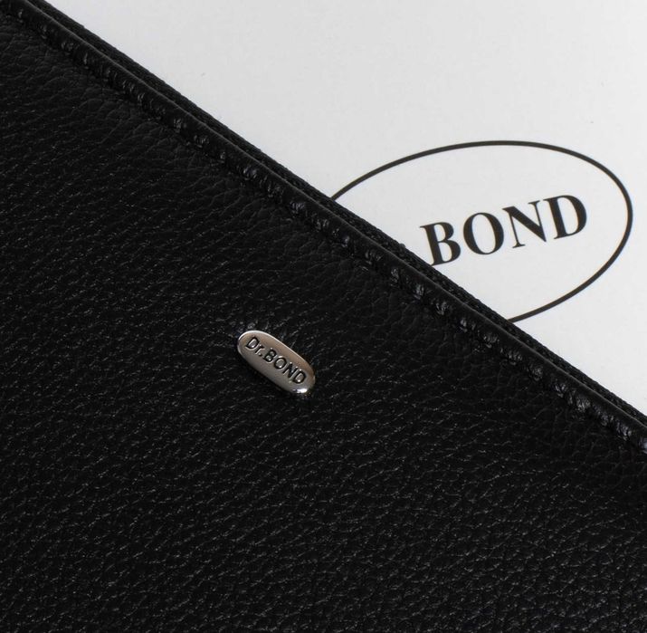 Чорний шкіряний гаманець