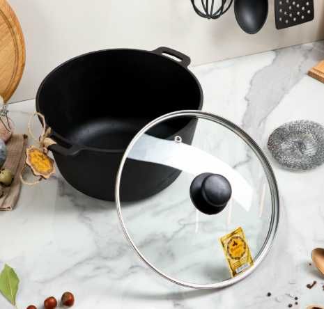 Котелок чугунный maysternya 2 л 3 л 6 л с крышкой чавун кастрюля