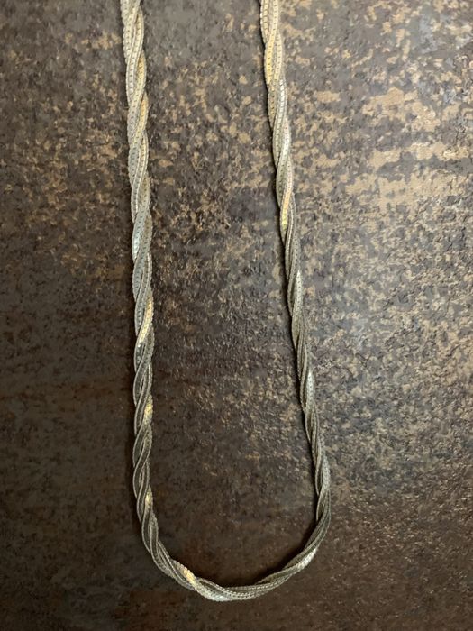 Piękny szeroki łancuch srebro 925