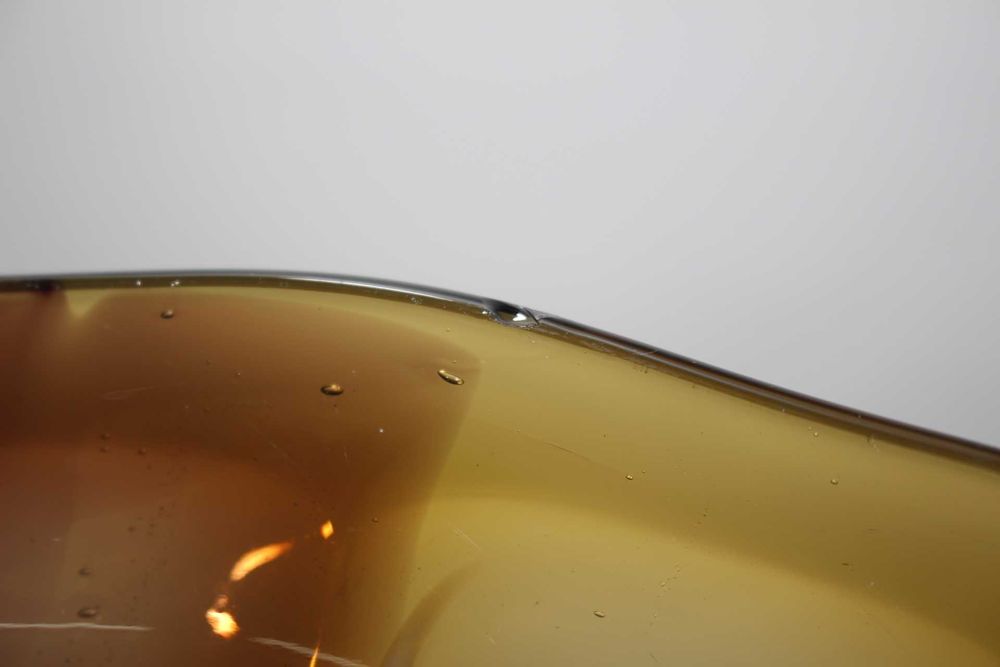 Prato em vidro coalhado - Vidro grosso - Caramelo