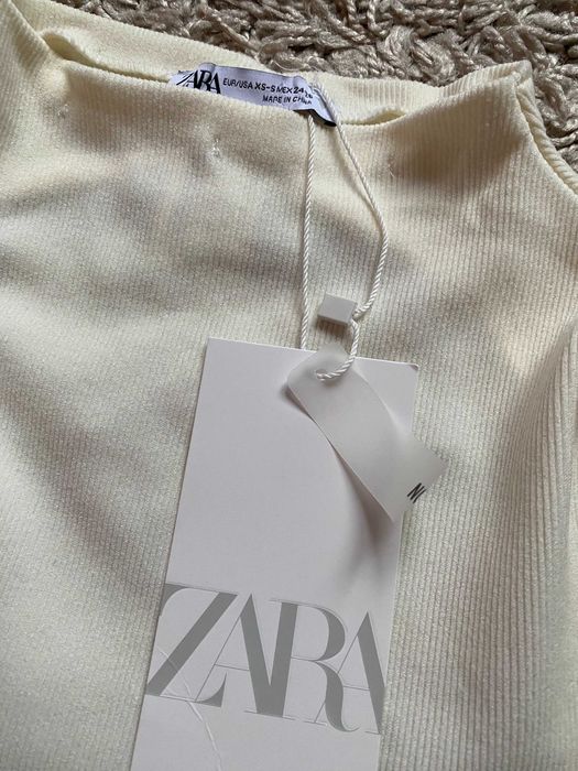 Боді жіночий білий з вирізом на спині ZARA