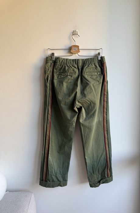 Zara jogger spodnie M 38 khaki z lampasem 100% bawełna