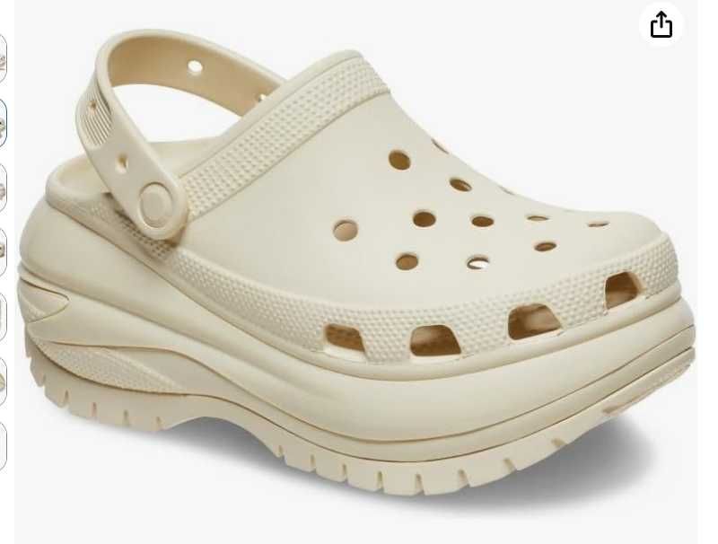 Женские Кроксы на платформе Сабо Crocs Mega Crush W8, W9 Оригінал США