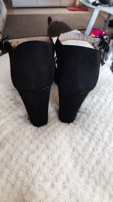 Sapato sandália preto camurça 36