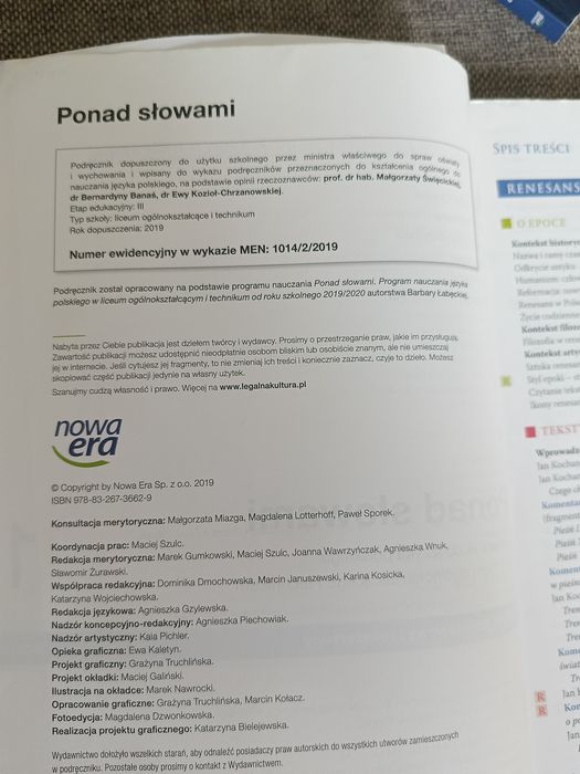 Podreczniki ponad slowami dla klasy 1 obie cześci