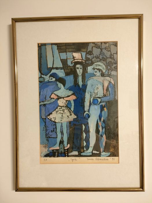 Obraz Teresy Żebrowskiej "Cyrk" jedyny egzemplarz, sygnatura