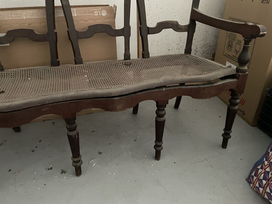 Sofá / Canapé de palhinha para restauro