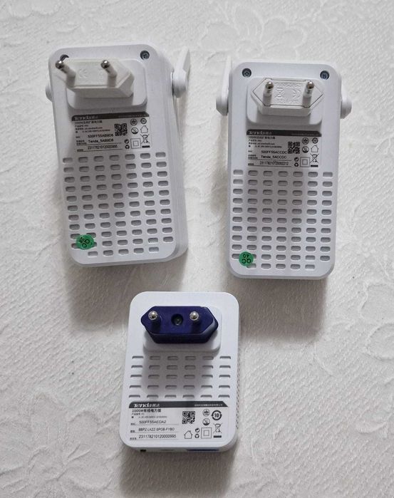 2 Power Line Tenda PA3, 1000Mbps, porta Gigabit, sem fio, Wi-Fi