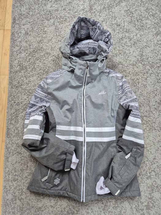 Kurtka narciarska snowboard jak nowa szara M zimowy print damska