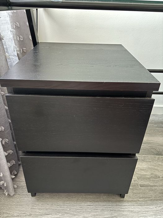 MALM meda de cabeceira c/2 gavetas, pret-cast, 40x55 cm