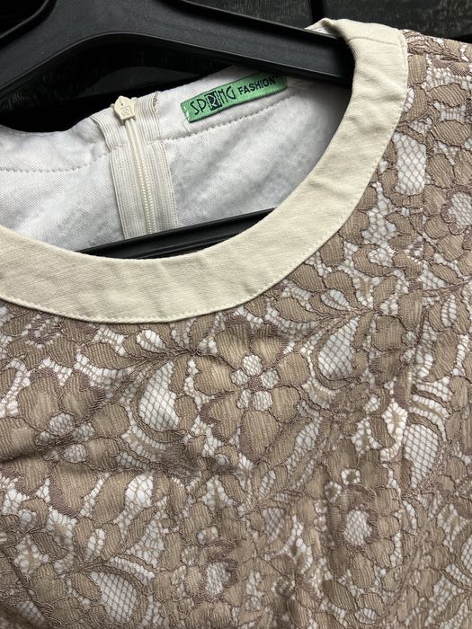 Сукня оригінальна комбінована трикотаж/мереживо