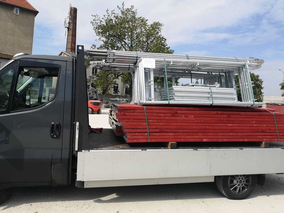 Stalowe rusztowanie elewacyjne Plettac nowe 10,4 m wysokie x 12 m długie 124/125 m2 -kompletne