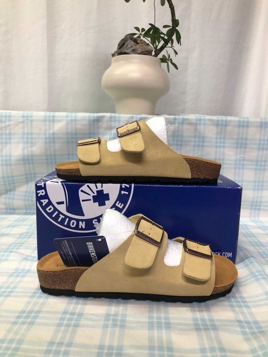 Birkenstock Arizona Soft Footbed Suede kolor piasku Rozmiar 38