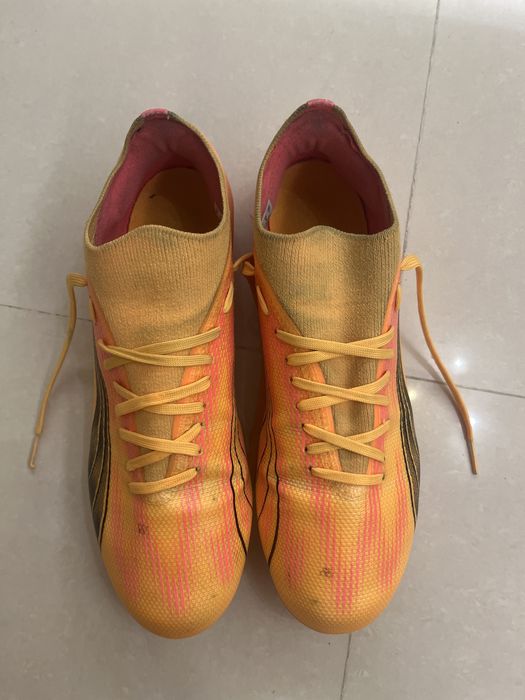 Chuteiras Puma Ultra Match FG/AG laranja tamnho 42