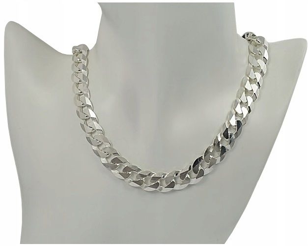 Gruby Łańcuszek Srebrny MĘSKI PANCERKA 12,5mm GRAWER -50 %