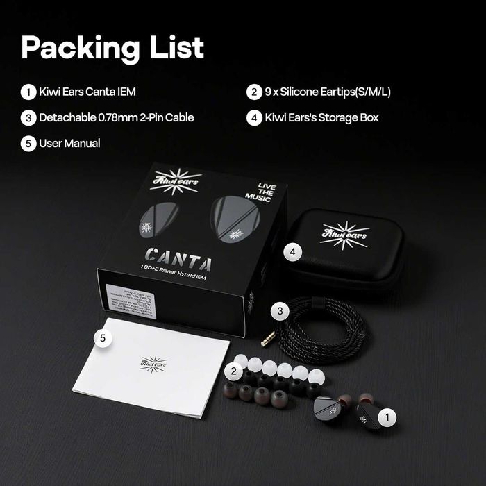 ‼️ Kiwi Ears Canta - гибридные проводные IEM наушники (1DD + 2 Planar)
